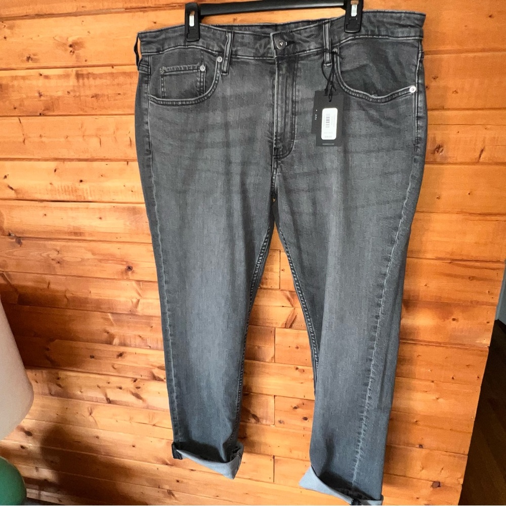 NWT $98 Bonobos Stretch lightweight jeans 38x32 dark gray - Picture 3 of 12